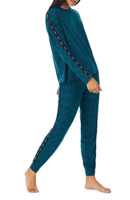 DKNY Jogger Pajamas in Teal Prt