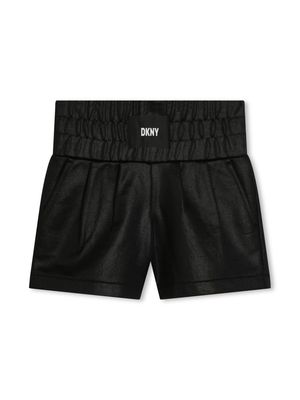 Dkny Kids appliqué-logo jersey track shorts - Black