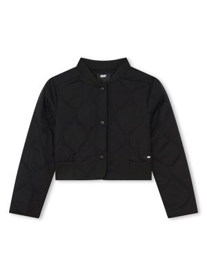 Dkny Kids band-collar buttoned padded jacket - Black