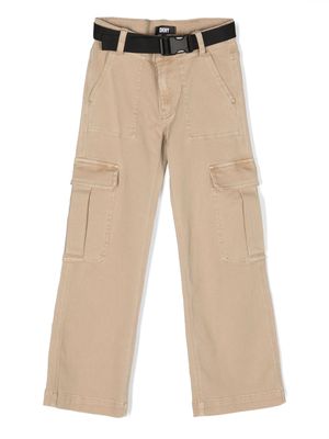 Dkny Kids belted straigh-leg trousers - Neutrals