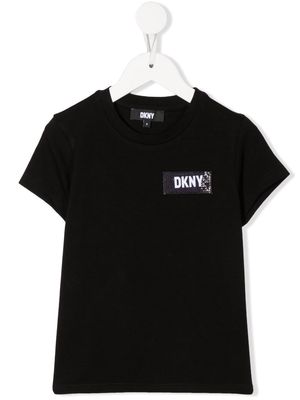 Dkny Kids chest logo-print detail T-shirt - Black