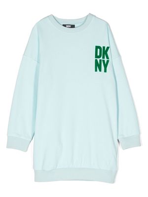 Dkny Kids chest logo-print dress - Blue
