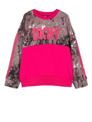 Dkny Kids colour-block crew-neck sweatshirt - Brown