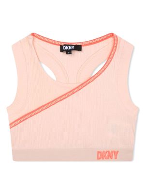 Dkny Kids contrast-trim crop top - Pink