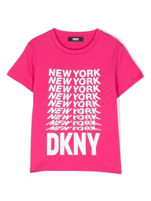 Dkny Kids cotton graphic-print T-shirt - Pink