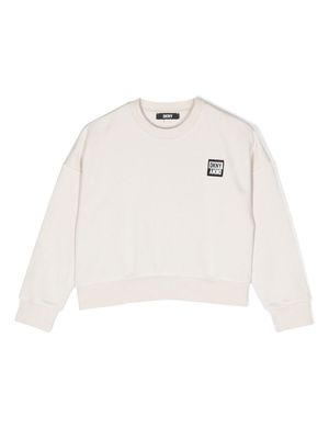 Dkny Kids cotton logo patch sweatshirt - White