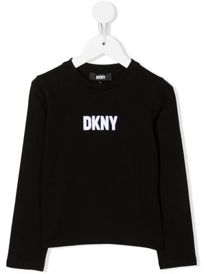 Dkny Kids embossed-logo long-sleeve T-shirt - Black