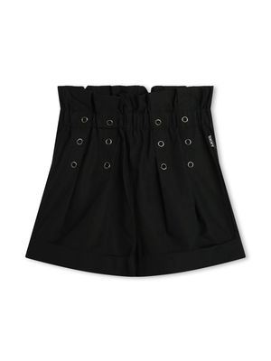 Dkny Kids eyelet-embellished high-waisted shorts - Black