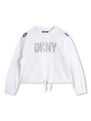 Dkny Kids eyelet-logo cotton sweatshirt - White