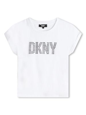 Dkny Kids eyelet-logo cotton T-shirt - White