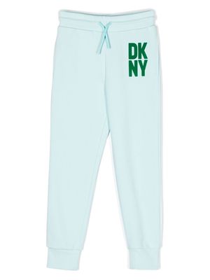 Dkny Kids flocked-logo track pants - Blue