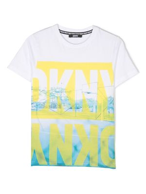 Dkny Kids graphic logo-print T-shirt - White