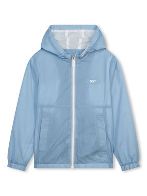 Dkny Kids hooded packable windbreaker jacket - Blue