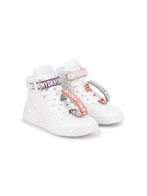Dkny Kids lace-up high-top sneakers - White