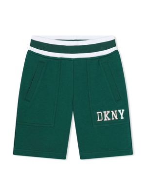 Dkny Kids logo-appliqué cotton shorts - Green
