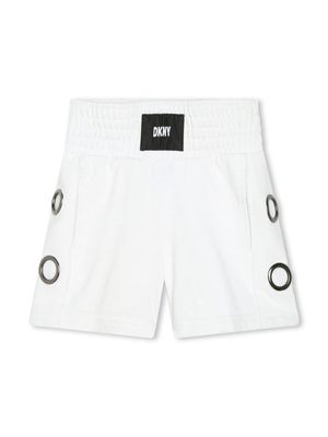 Dkny Kids logo-appliqué cotton shorts - White