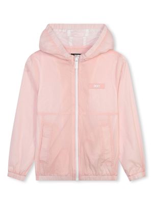 Dkny Kids logo-appliqué hooded jacket - Pink