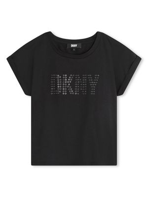 Dkny Kids logo-embellished organic cotton T-shirt - Black