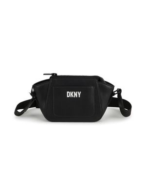 Dkny Kids logo-embossed faux-leather crossbody bag - Black