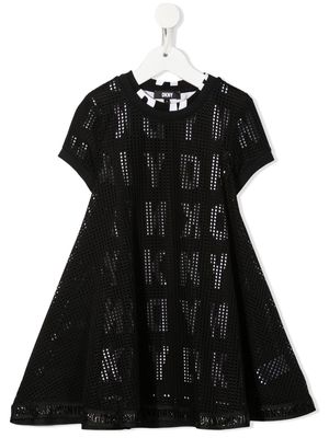 Dkny Kids logo-mania reversible dress - Black