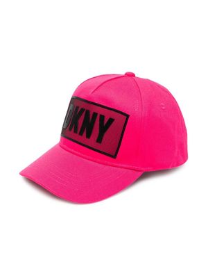 Dkny Kids logo-patch cotton cap - Pink