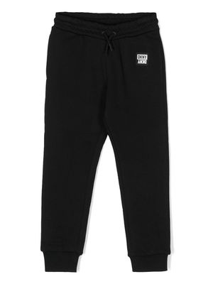 Dkny Kids logo-patch cotton track pants - Black