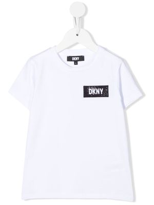 Dkny Kids logo-patch crew-neck T-shirt - White