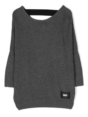 Dkny Kids logo-patch knitted jumper - Grey