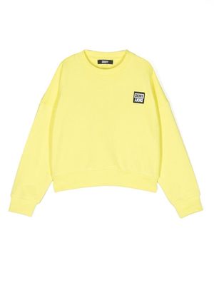 Dkny Kids logo patch long-sleeve sweatshirt - Yellow