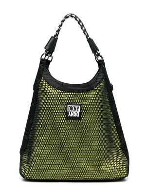 Dkny Kids logo-patch mesh-detail tote bag - Black