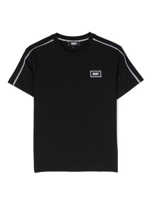 Dkny Kids logo-patch round-neck T-shirt - Black