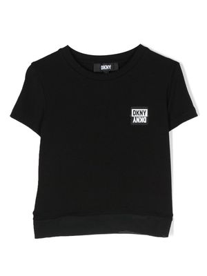 Dkny Kids logo patch short-sleeve T-shirt - Black