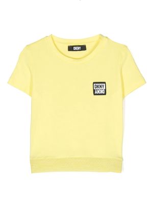 Dkny Kids logo patch short-sleeve T-shirt - Yellow