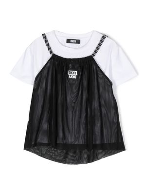 Dkny Kids logo patch T-shirt and blouse - Black