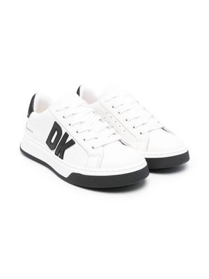 Dkny Kids logo-patches leather sneakers - White