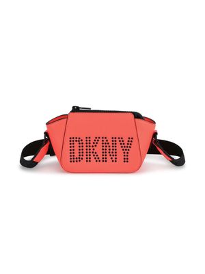 Dkny Kids logo-perforated zipped crossbody bag - Pink