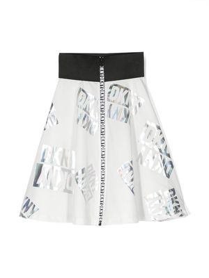 Dkny Kids logo-print A-line skirt - White