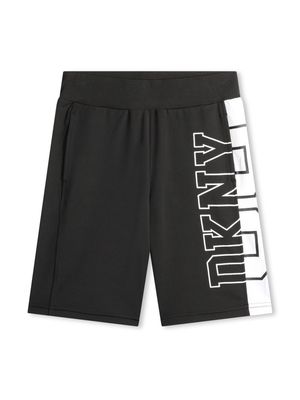 Dkny Kids logo-print colour-block Bermuda shorts - Black