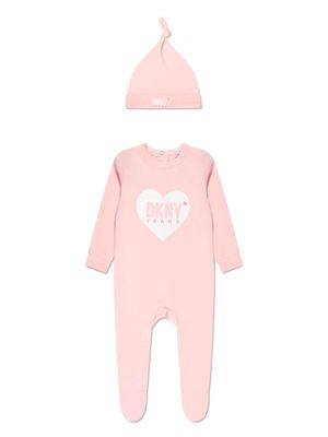 Dkny Kids logo-print cotton babygrow set - Pink