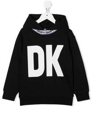 Dkny Kids logo-print cotton hoodie - Black
