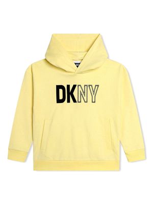 Dkny Kids logo-print cotton hoodie - Yellow