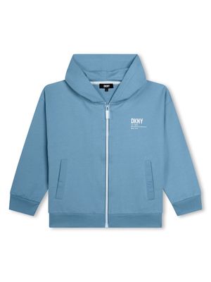 Dkny Kids logo-print cotton-jersey hoodie - Blue