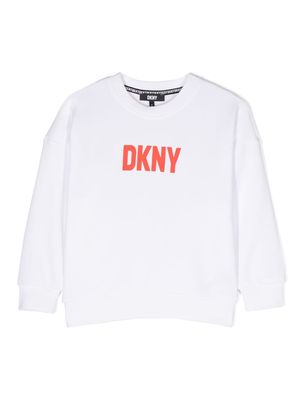 Dkny Kids logo-print cotton sweatshirt - White