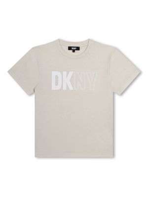 Dkny Kids logo-print cotton T-shirt - Neutrals