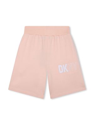 Dkny Kids logo-print cotton track shorts - Pink
