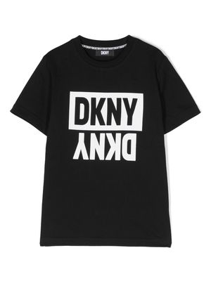 Dkny Kids logo-print crew-neck T-shirt - Black