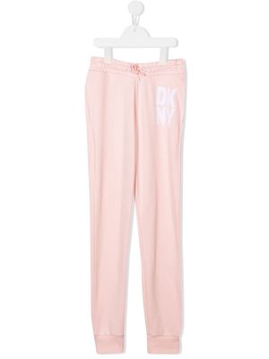 Dkny Kids logo-print drawstring-waist track pants - Pink