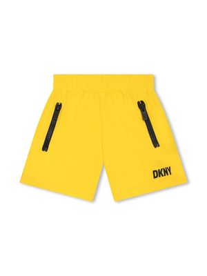 Dkny Kids logo-print elasticated-waist swim shorts - Yellow