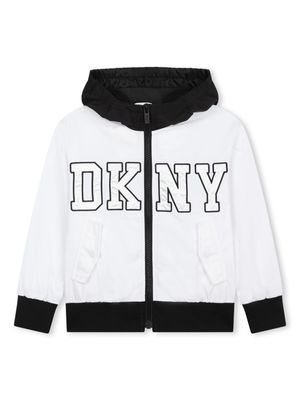 Dkny Kids logo-print hooded jacket - White