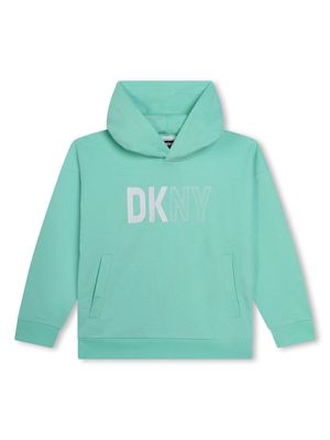 Dkny Kids logo-print jersey hoodie - Green